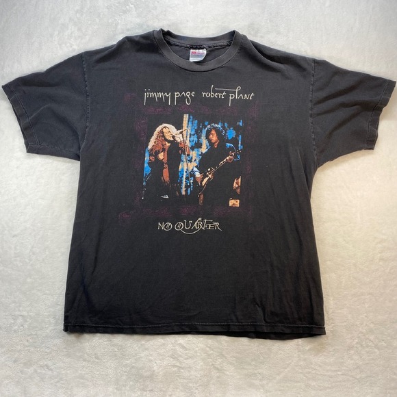Hanes Other - Vintage Hanes Jimmy Page Robert Plant No Quarter Tour T-Shirt XL‎ distressed